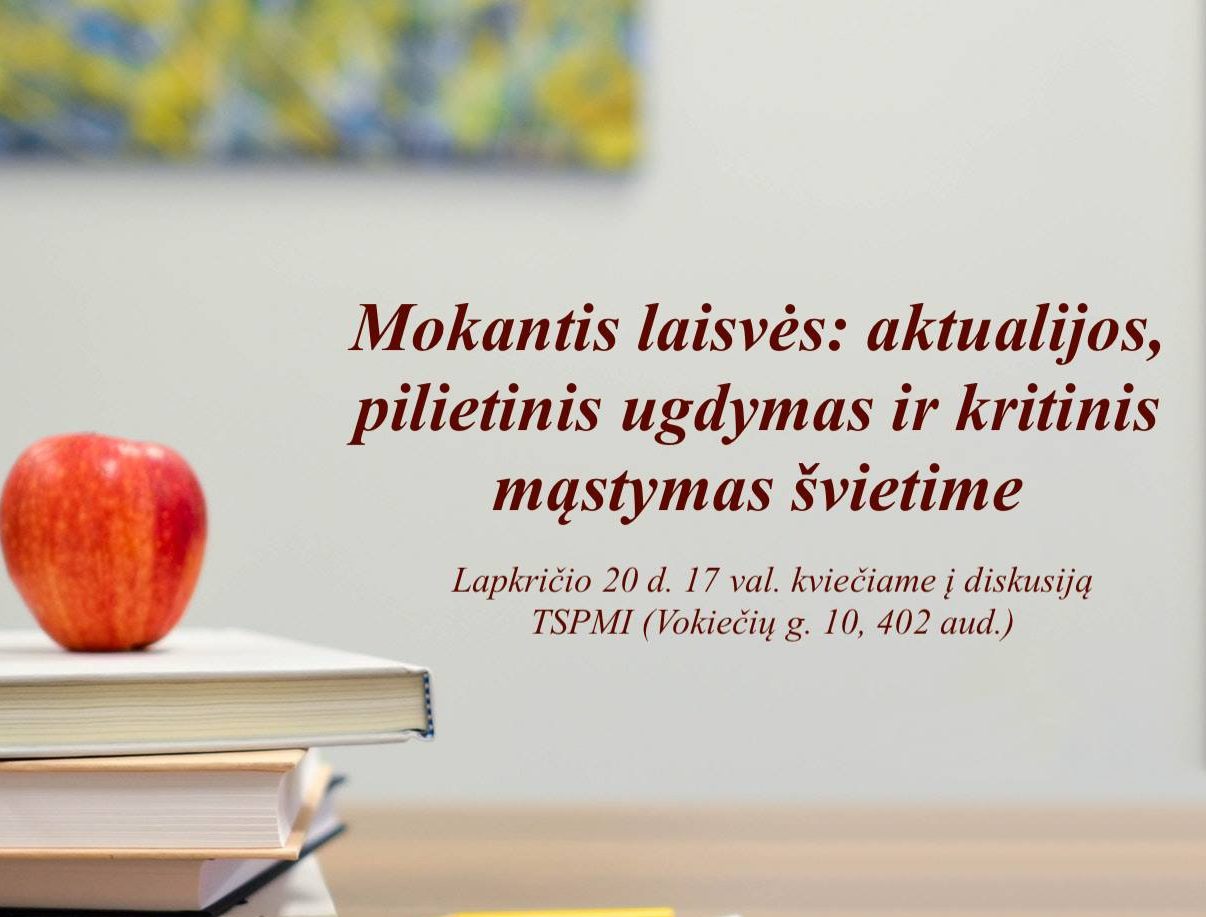 Diskusija „Aktualijos, pilietinis ugdymas ir kritinis mąstymas švietime“